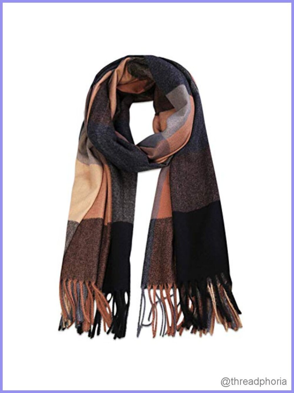 Ultra-Soft Faux Cashmere Oversized Scarf Shawl Wrap for Women - Classic Plaid